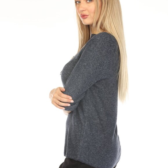 Navy Butter Soft Sleeves Top - Picture 3 of 5